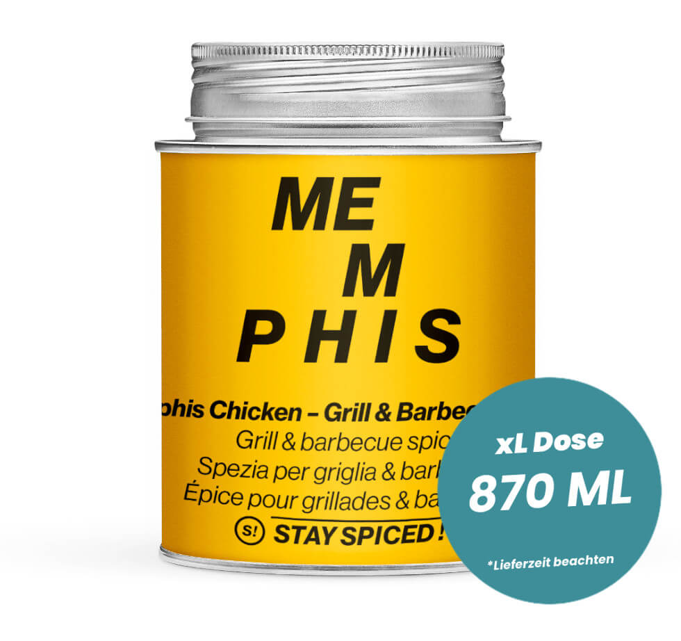 Memphis Chicken, Grill & Barbecue Gewürz in der grossen XL-Dose (870ml) von STAY SPICED!