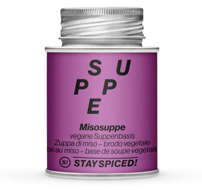 Misosuppe vegane Suppenbasis - Geschlossene pinke Gewürzdose von STAY SPICED!