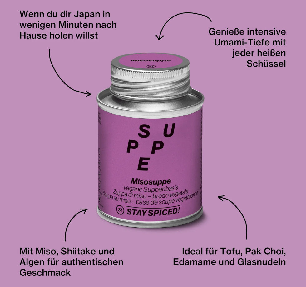 Misosuppe vegane Suppenbasis - Infografik mit Tipps zur schnellen Zubereitung