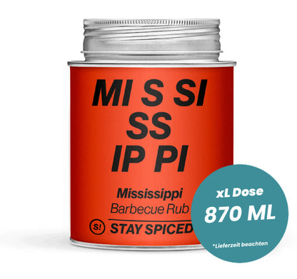Mississippi Barbecue Rub in der grossen XL-Dose (870ml) von STAY SPICED!