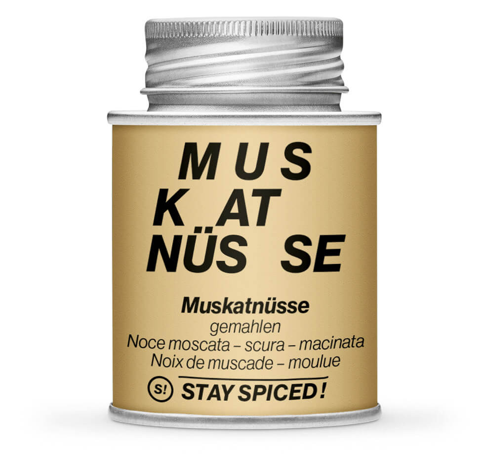 Muskatnüsse dunkel gemahlen - Hellbraune Gewürzdose von STAY SPICED! bei Chefkoch-Gewürze