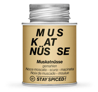 Muskatnüsse dunkel gemahlen - Hellbraune Gewürzdose von STAY SPICED! bei Chefkoch-Gewürze