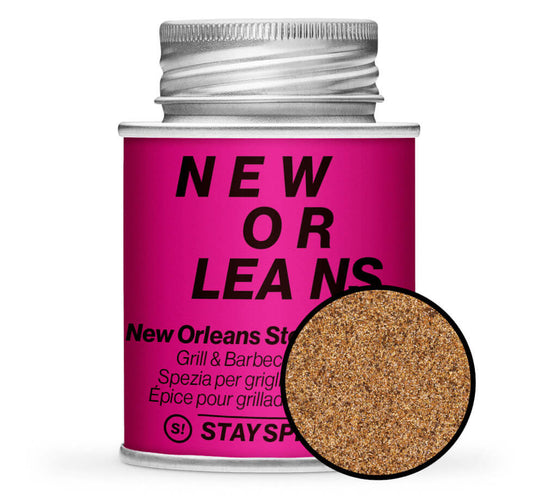 New Orleans Steak Finisher - Pinke Gewürzdose mit kleiner runder Gewürz-Vorschau von STAY SPICED ! bei Chefkoch-Gewürze