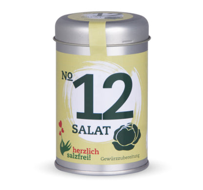 Nr. 12 Salat herzlich salzfrei - Geschlossene hellgrüne Gewürzdose von Chefkoch-Gewürze