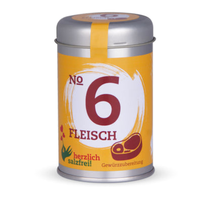 Nr. 6 Fleisch herzlich salzfrei - Geschlossene orange Gewürzdose von Chefkoch-Gewürze