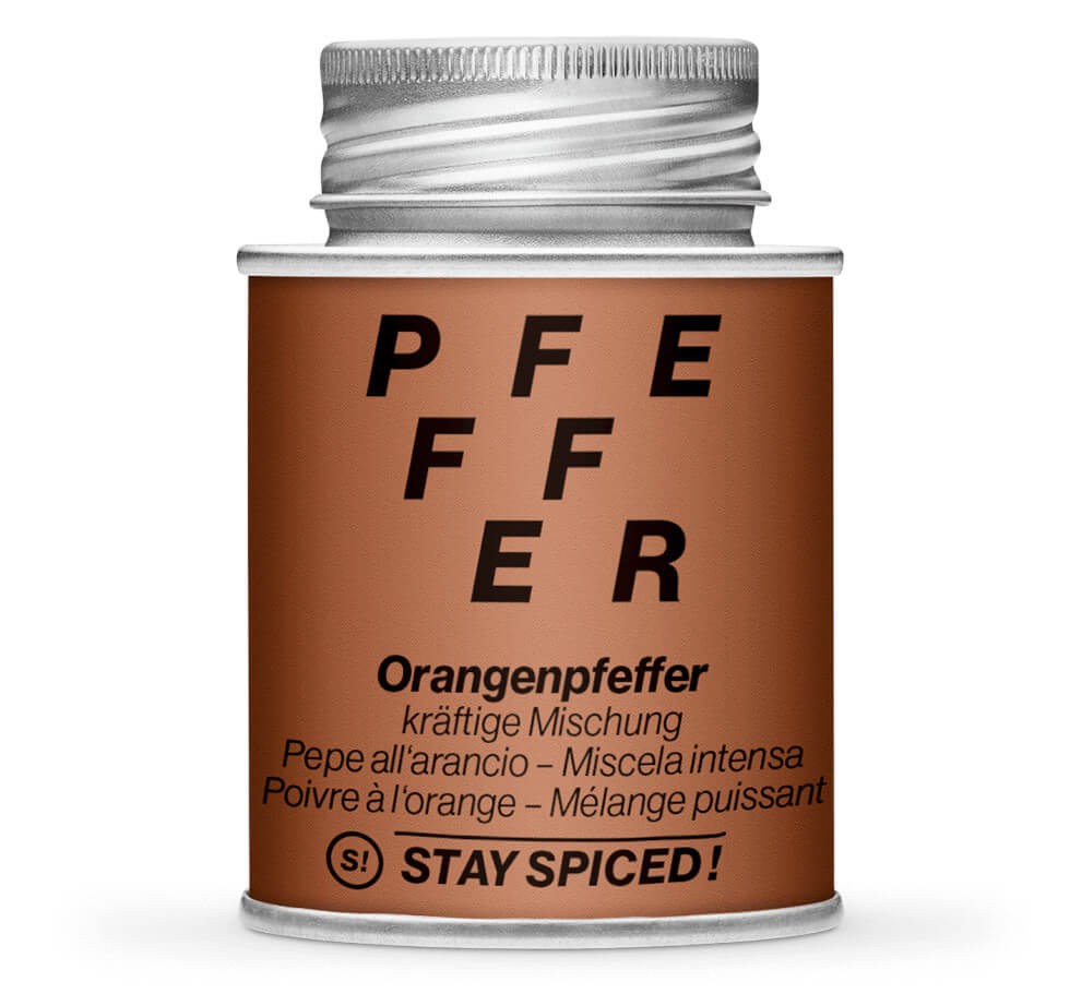 Orangenpfeffer - Geschlossene Braun Gewürzdose von STAY SPICED!