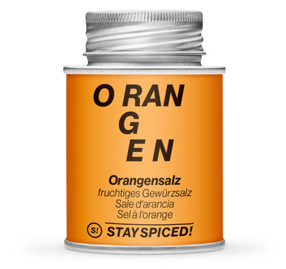 Orangensalz - Geschlossene orange Gewürzdose von STAY SPICED