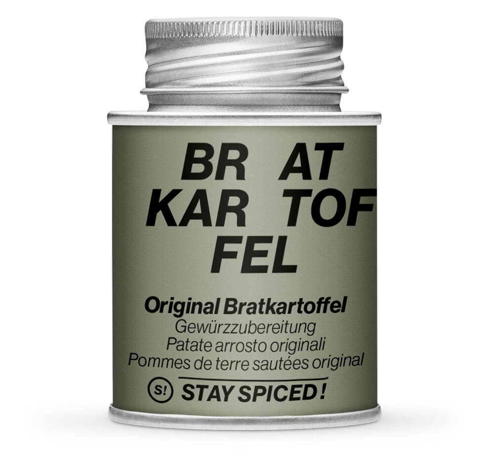 Original Salzburger Bratkartoffel-Gewürzzubereitung - Geschlossene grüne Gewürzdose von STAY SPICED