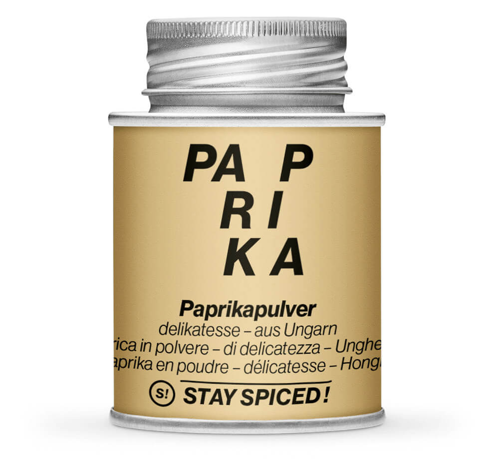 Paprika delikatess original ungarisch - Geschlossene hellbraune Gewürzdose von STAY SPICED!