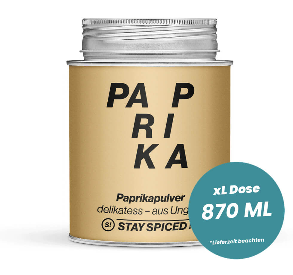 Paprika delikatess original ungarisch in der grossen XL-Dose (870ml) von STAY SPICED!
