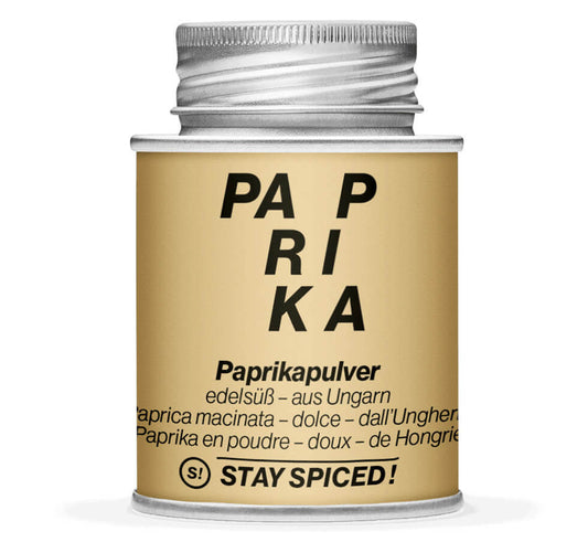 Paprika edelsüss original ungarisch - Geschlossene Hellbraun Gewürzdose von STAY SPICED!