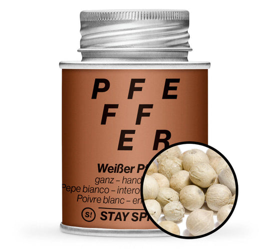 Weisser Pfeffer ganz handverlesen - Hellbraun Gewürzdose von STAY SPICED ! bei Chefkoch-Gewürze