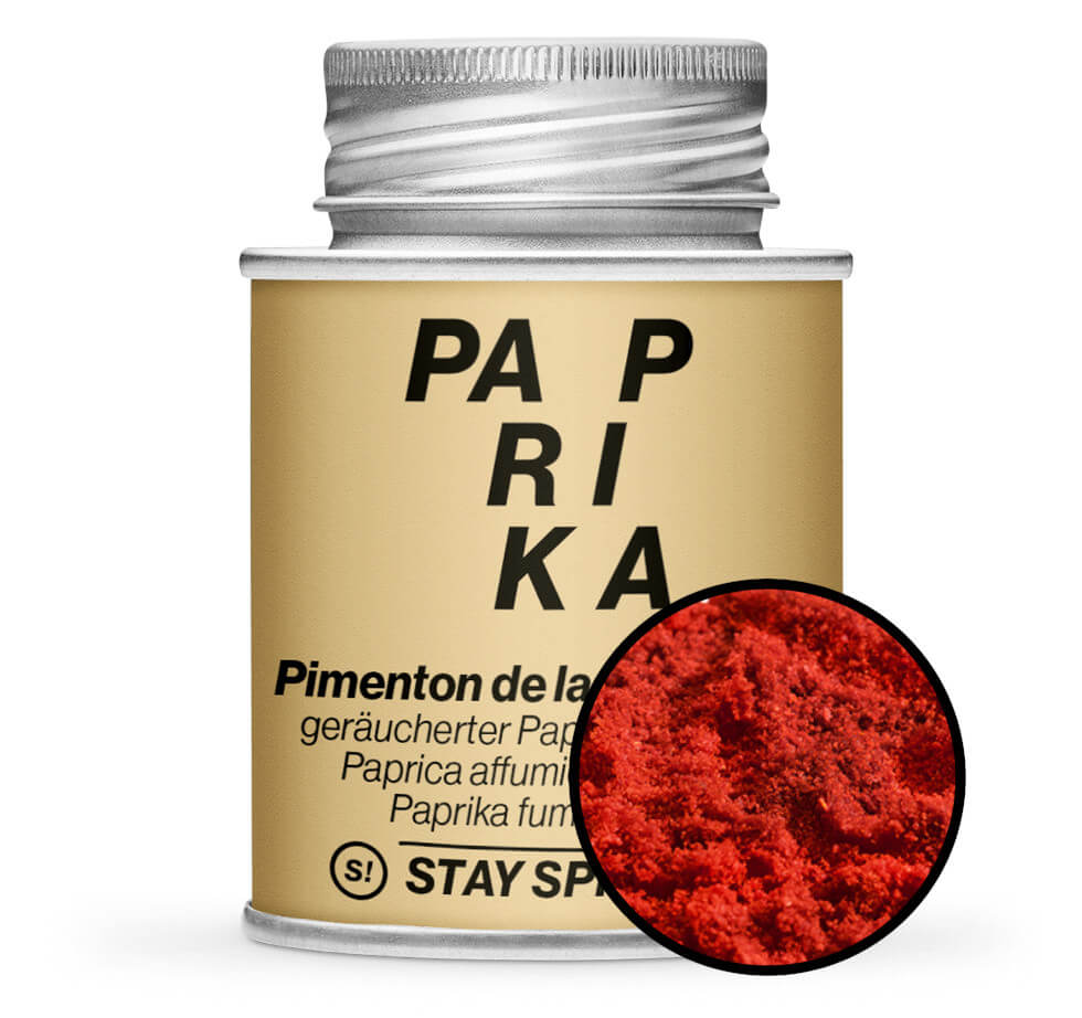 Pimenton de la Vera Doux - Detaillierte Nahaufnahme der Dose von STAY SPICED! bei Chefkoch-Gewürze
