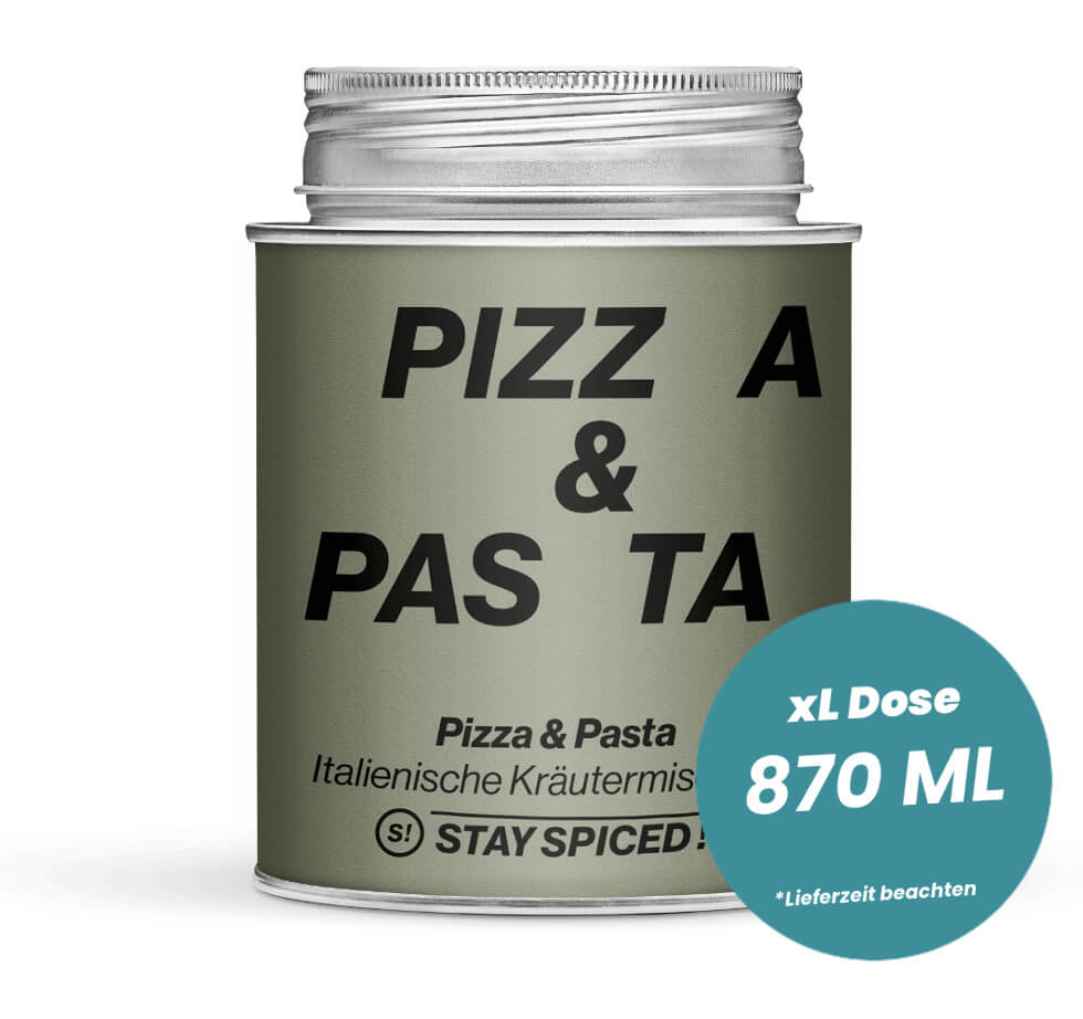 Pizza & Pasta Kräuter in der grossen XL-Dose (870ml) von STAY SPICED!