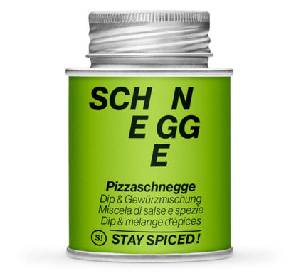 Pizzaschnegge Gewürzsalz - Geschlossene hellgrüne Gewürzdose von STAY SPICED!