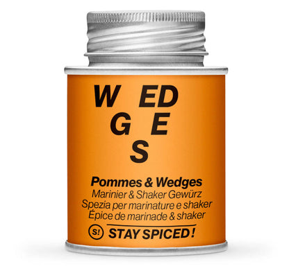 Pommes & Wedges - Marinier & Shaker Gewürz - Geschlossene orange Gewürzdose von STAY SPICED