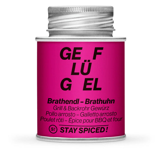 Poulet & Brathendl Gewürz - Geschlossene pinke Gewürzdose von STAY SPICED