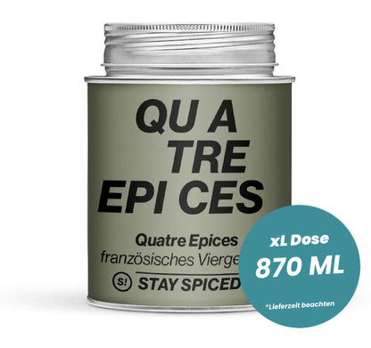Quatre Epices Viergewürz in der grossen XL-Dose (870ml) von STAY SPICED!