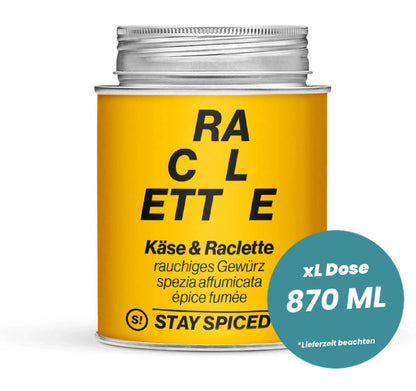 Raclette & Käse Gewürzmischung in der grossen XL-Dose (870ml) von STAY SPICED!
