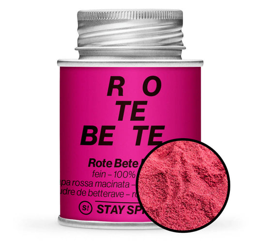 Randen, Rote Bete Pulver, fein - Pink Gewürzdose mit Gewürz-Vorschau von STAY SPICED! bei Chefkoch-Gewürze