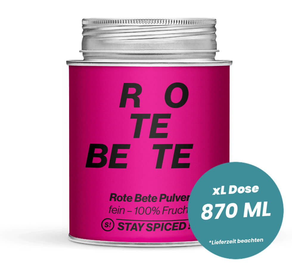 Randen, Rote Bete Pulver, fein in der grossen XL-Dose (870ml) von STAY SPICED!