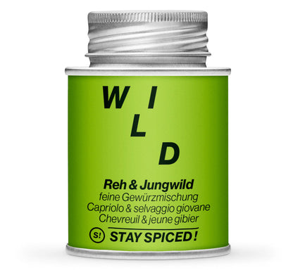 Reh & Jungwild Gewürzmischung - Geschlossene hellgrüne Gewürzdose von STAY SPICED
