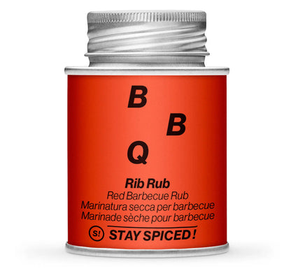 Rib Rub - Red Barbecue Rub - Geschlossene rote Gewürzdose von STAY SPICED