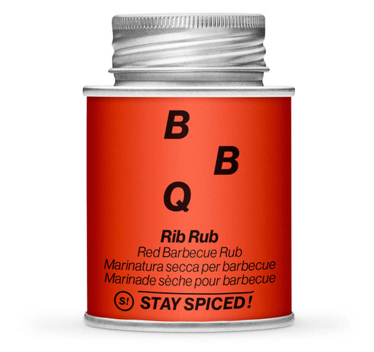 Rib Rub - Red Barbecue Rub - Geschlossene rote Gewürzdose von STAY SPICED