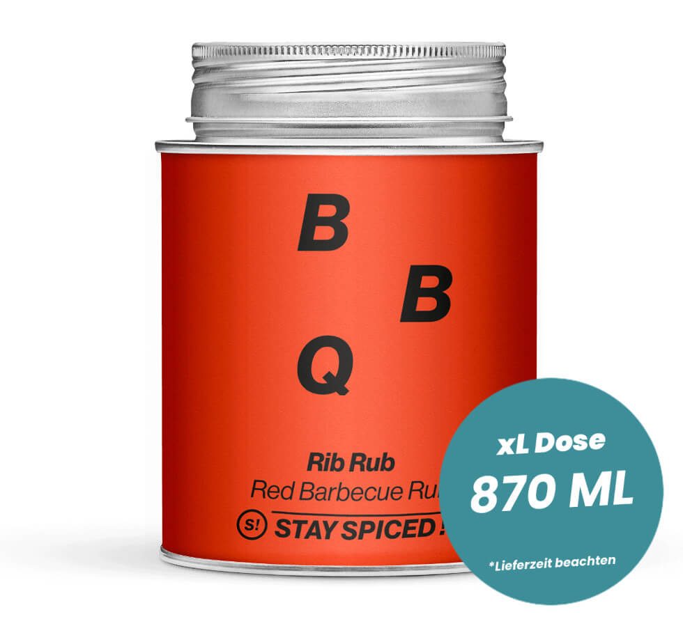 Rib Rub - Red Barbecue Rub in der grossen XL-Dose (870ml) von STAY SPICED!