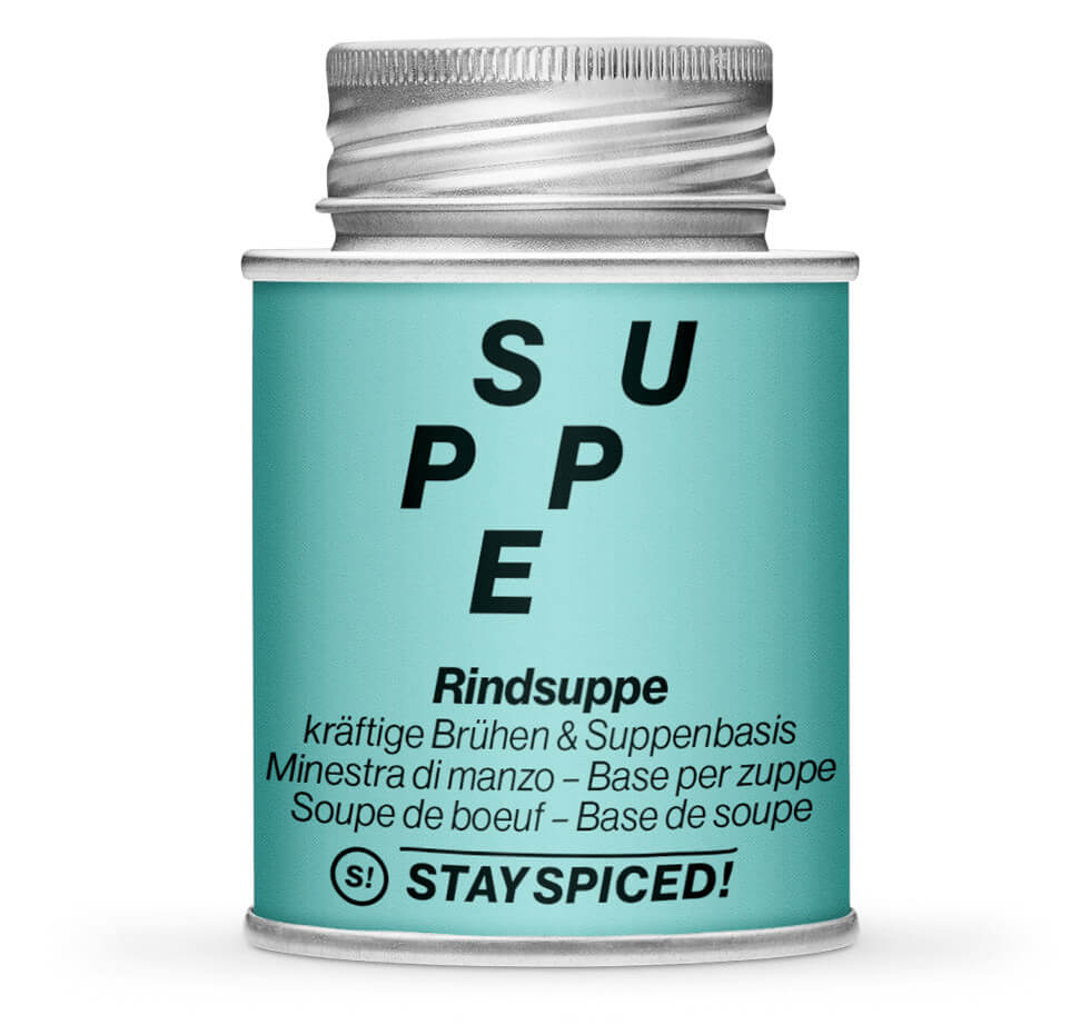 Rindsbouillon & Rindssuppe - Geschlossene gelbe Gewürzdose von STAY SPICED