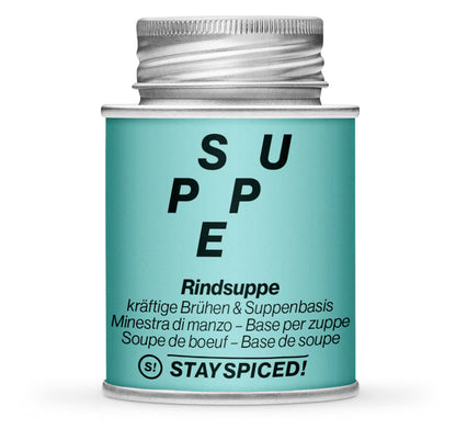 Rindsbouillon & Rindssuppe - Geschlossene gelbe Gewürzdose von STAY SPICED