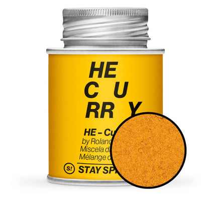 Roland Trettl Curry HE Edition - Gelb Gewürzdose mit kleiner runder Gewürz-Vorschau von STAY SPICED! bei Chefkoch-Gewürze