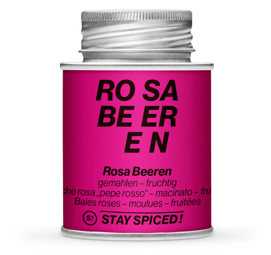 Rosa Beeren gemahlen - Geschlossene Pink Gewürzdose von STAY SPICED !