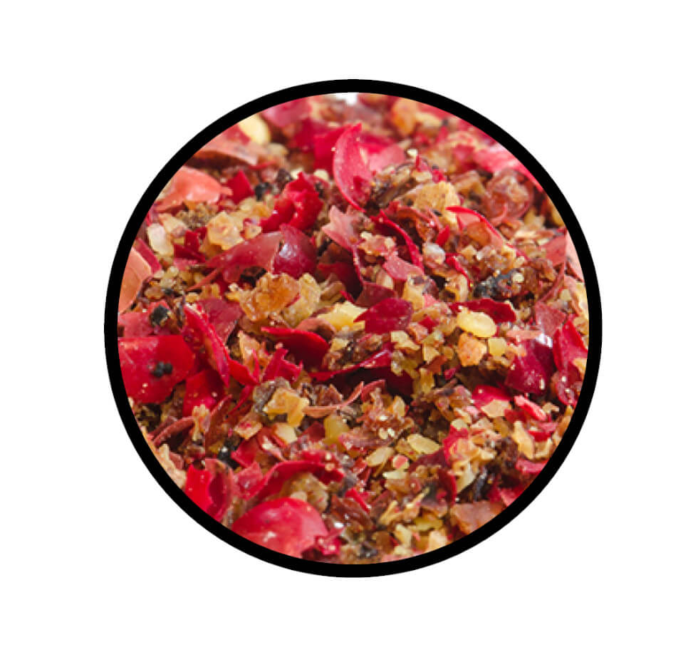 Rosa Beeren gemahlen - Detaillierte Nahaufnahme der Textur / Struktur