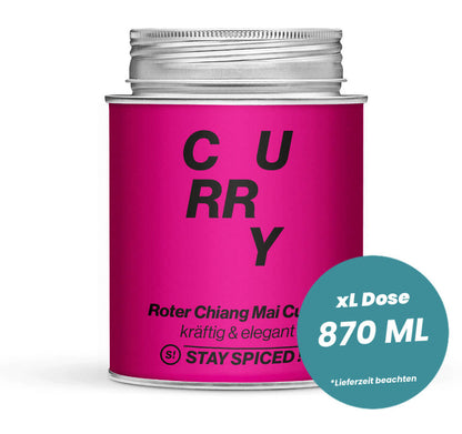 Roter Chiang Mai Curry in der grossen XL-Dose (870ml) von STAY SPICED