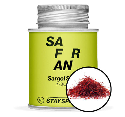 Safran - Safranfäden Sargol 1.Qualität - Gelb Gewürzdose mit Gewürz-Vorschau von STAY SPICED! bei Chefkoch-Gewürze