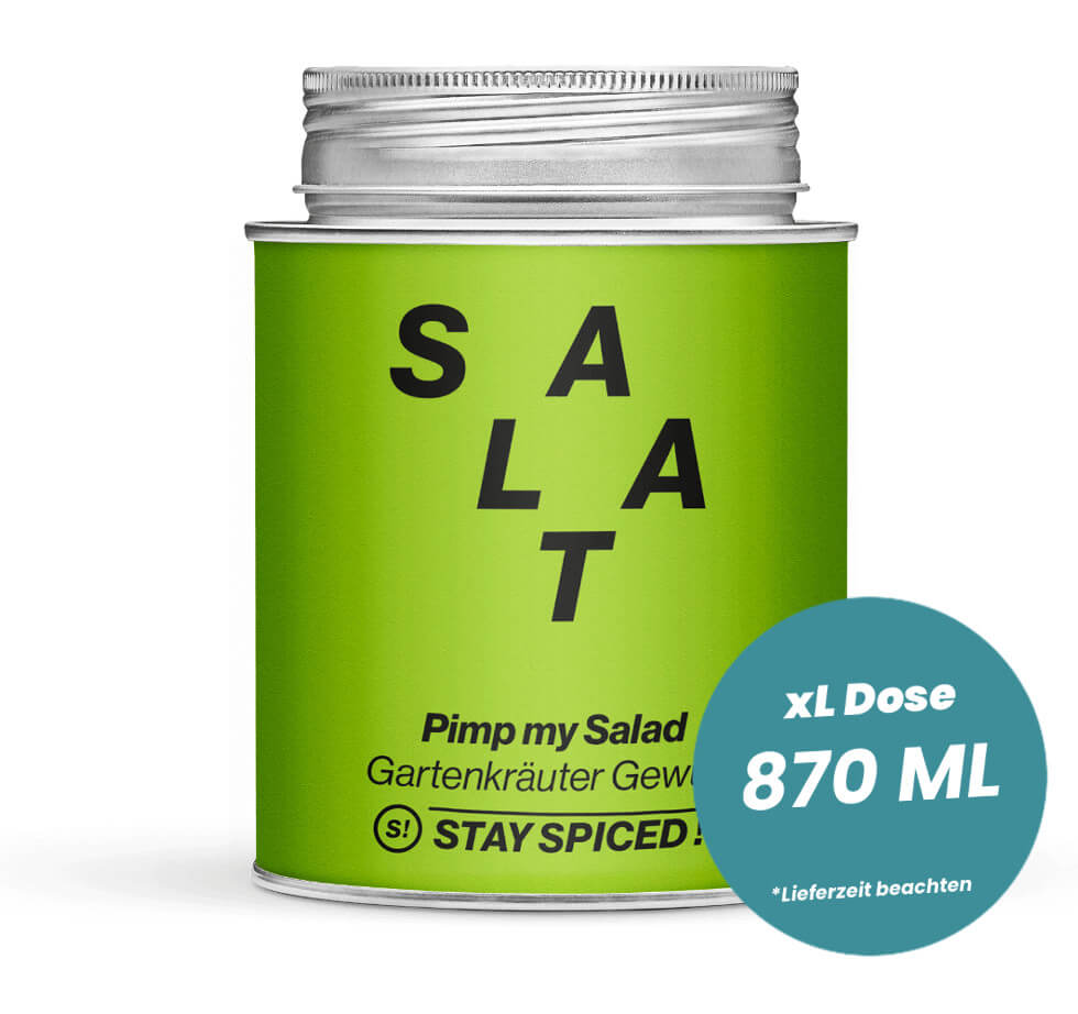 Salat Gartenkräuter Mix fein in der grossen XL-Dose (870ml) von STAY SPICED!