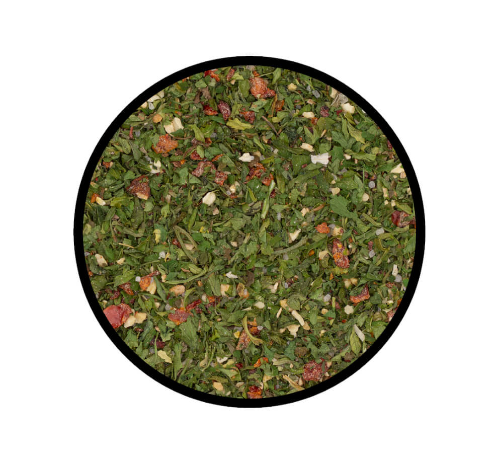Salat Tabouleh Gewürz - Detaillierte Nahaufnahme der Textur / Struktur.