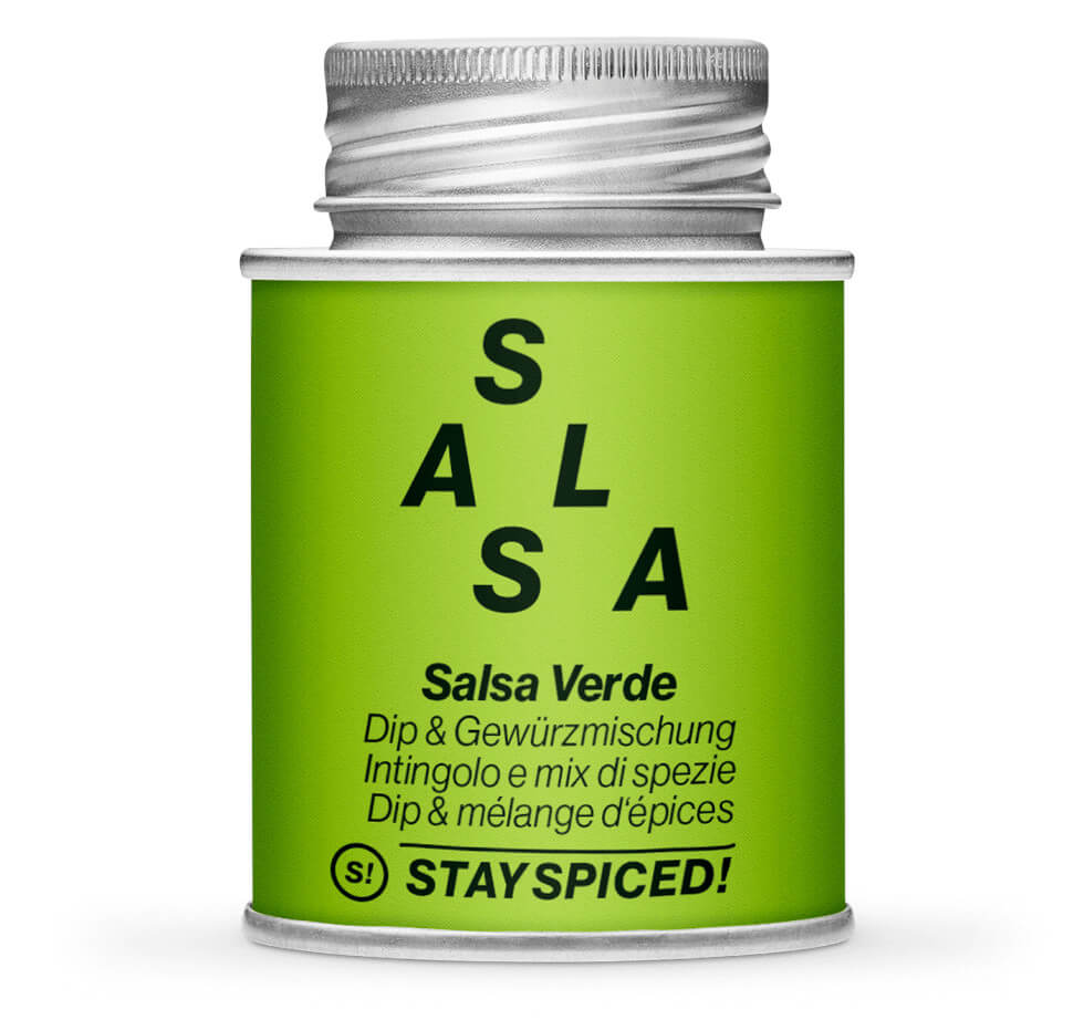 Salsa Verde - Dip & Gewürzmischung - Geschlossene grüne Gewürzdose von STAY SPICED