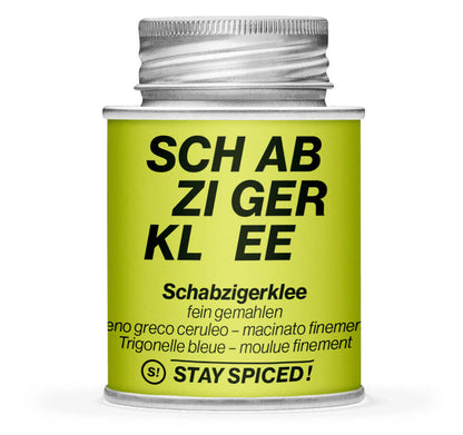 Schabzigerklee gemahlen - Geschlossene Hellgrün Gewürzdose von STAY SPICED!