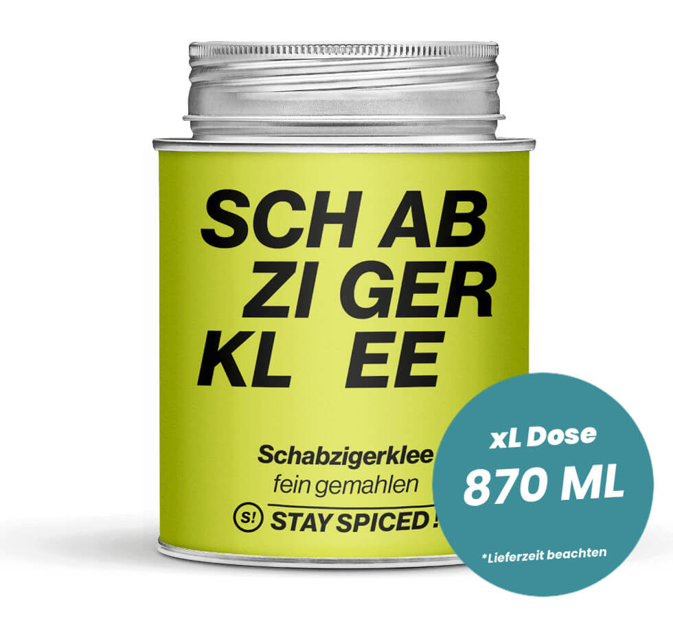 Schabzigerklee gemahlen in der grossen XL-Dose (870ml) von STAY SPICED!