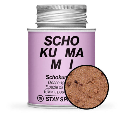 Schokumami Dessertgewürz - Pinke Gewürzdose mit kleiner runder Gewürz-Vorschau von STAY SPICED! bei Chefkoch-Gewürze