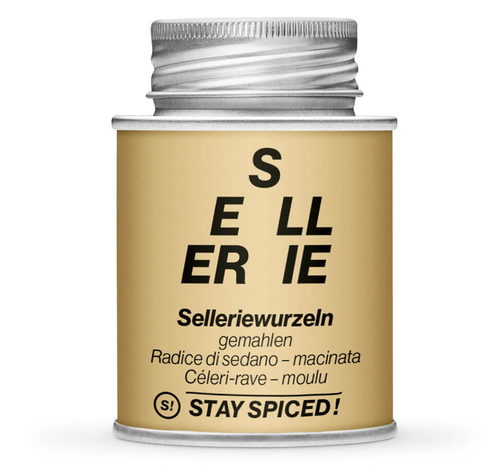 Selleriewurzel gemahlen - Geschlossene Hellbraun Gewürzdose von STAY SPICED!