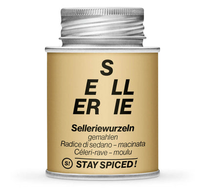 Selleriewurzel gemahlen - Geschlossene Hellbraun Gewürzdose von STAY SPICED!