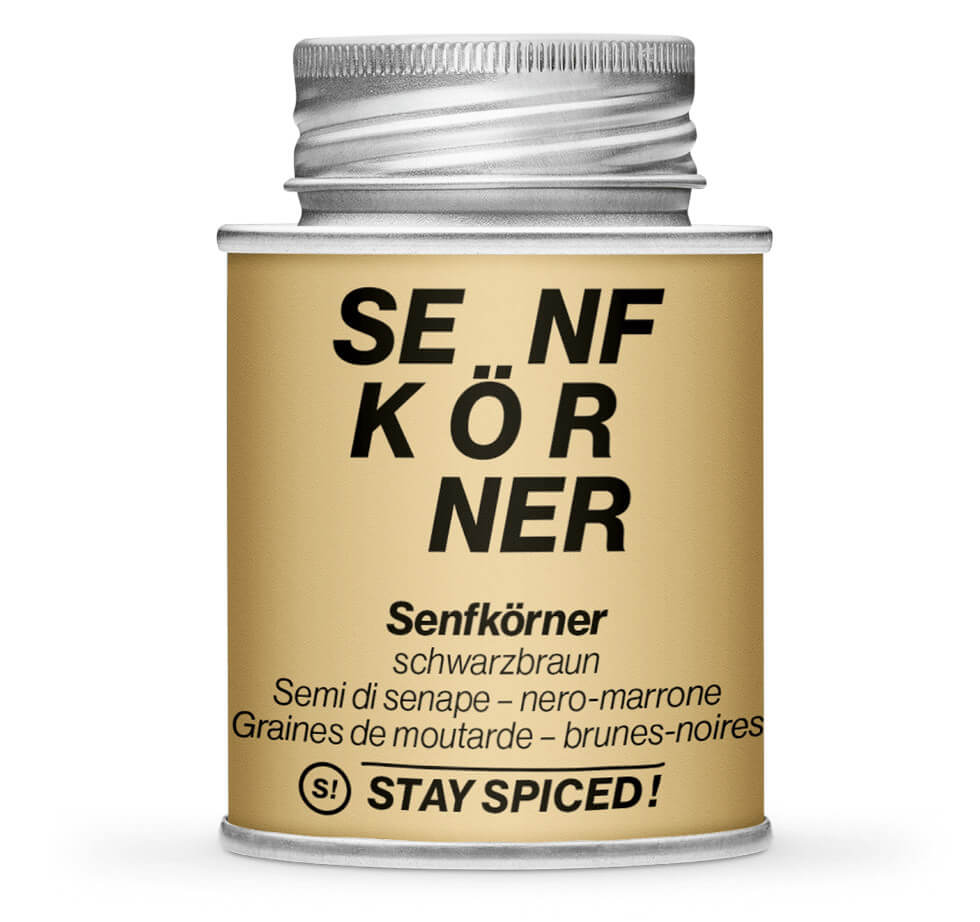 Senfkörner schwarzbraun ganz - Geschlossene Braun Gewürzdose von STAY SPICED!