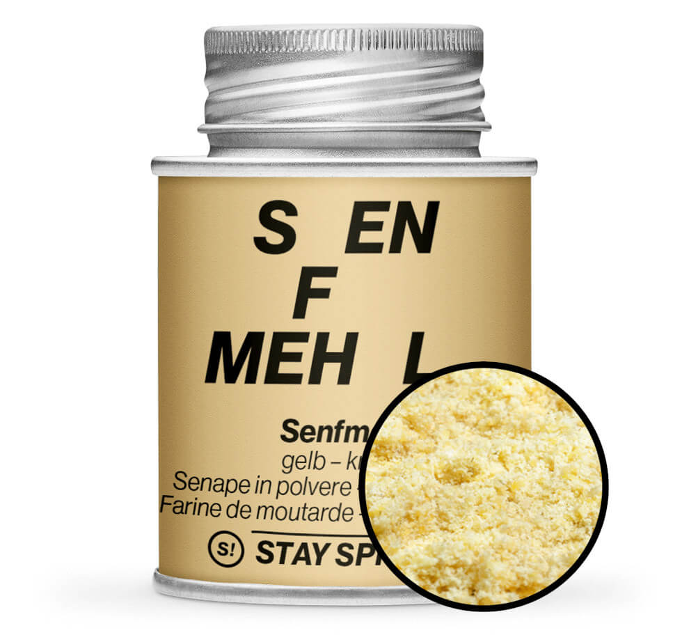 Senfmehl gelb - Gelb Gewürzdose mit Gewürz-Vorschau von STAY SPICED! bei Chefkoch-Gewürze