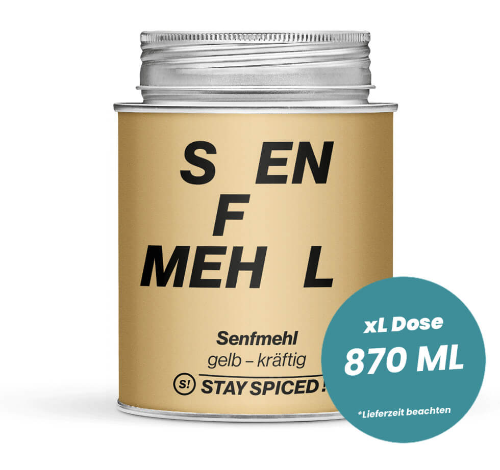 Senfmehl gelb in der grossen XL-Dose (870ml) von STAY SPICED!