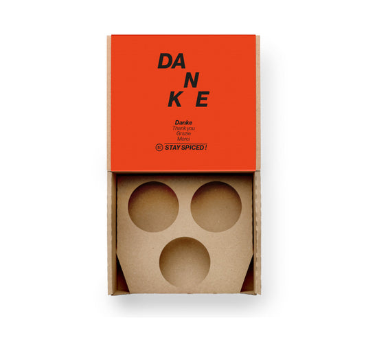 Danke Gewürzbox Geschenkset für 3 Dosen von Chefkoch-Gewürze (offene Ansicht, unbestückt)