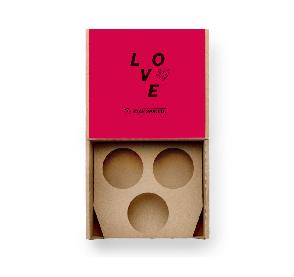 Love Geschenkset für 3 Dosen von Chefkoch-Gewürze (offene Ansicht, unbestückt)