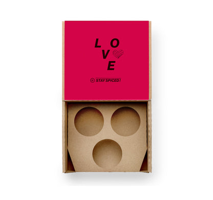 Love Geschenkset für 3 Dosen von Chefkoch-Gewürze (offene Ansicht, unbestückt)